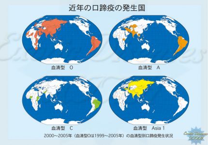 近年の口蹄疫の発生国